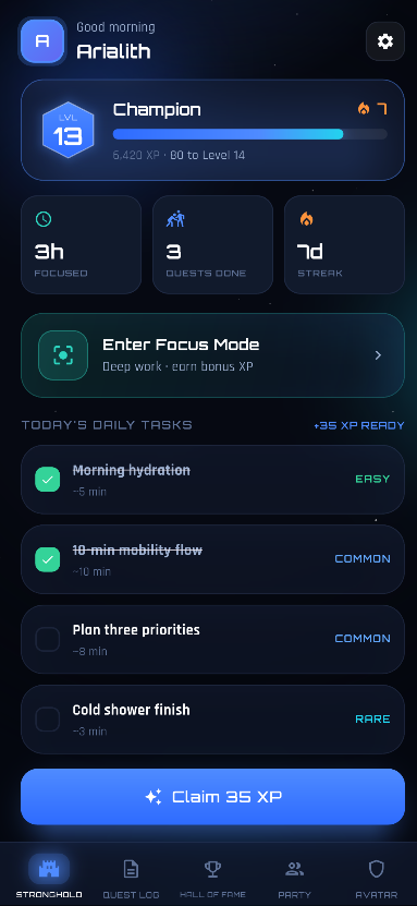 LifeXP — Gamified mobile app